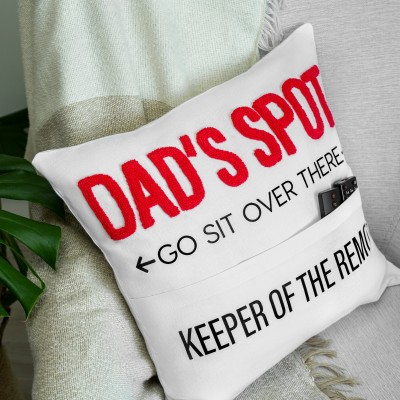 Personalized Grandpa Pocket Punch Needle Pillow Father's Day Gift