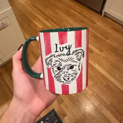 Custom Pet Mug Dog Cat Drawing Portrait For Pet Lover Gift
