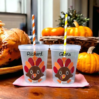 Personalized Thanksgiving Fall Kids Cup Party Favors