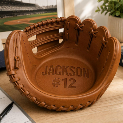 Vintage Baseball Glove Bowl Tray Sports Desk Organizer Baseball Fan Gift
