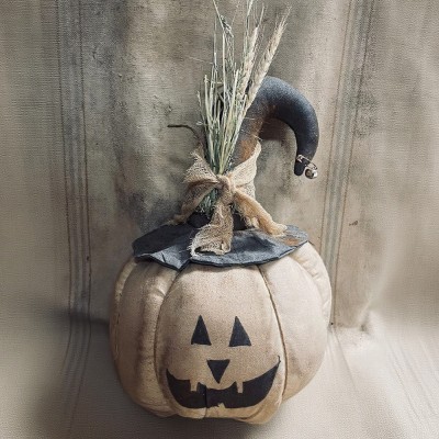 Primitive Fall Farmhouse Halloween White Pumpkin