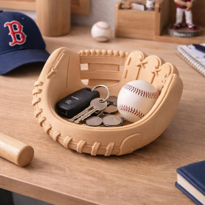 Vintage Baseball Glove Bowl Tray Sports Desk Organizer Baseball Fan Gift