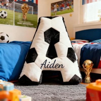 Personalized Soccer Letter Pillow With Name For Game Day Lovers Christmas Gift