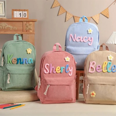 Personalized Kids Name Backpack School Bag For Girl Boy Gift