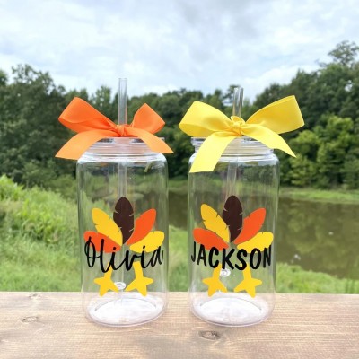 Personalized Thanksgiving Fall Kids Cup Party Favors