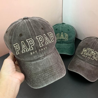 Custom Embroidered Hat Personalized Date Gift for Dad Grandpa Father's Day Gift
