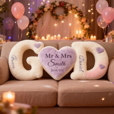 Personalized Couple's Letter Pillow Sets for Valentine's Day Gifts
