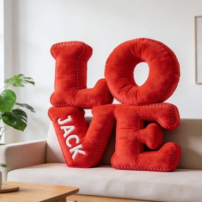 Personalized Couple's Letter Pillow Sets with Photo for Valentine's Day Gifts