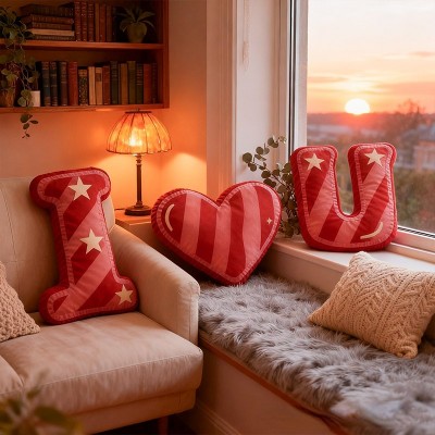 Personalized Girlfriend Initials Pillow Custom Couple Newlyweds Letter Cushion DIY Name Pillow