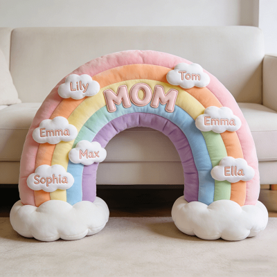Custom Mother's Day Rainbow Pillow Personalized Gifts For Mother