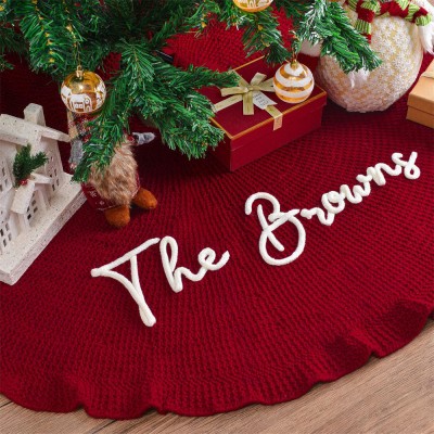 Personalized Family Christmas Tree Skirt Custom Holiday Decor Christmas Home Decoration Housewarming Gift