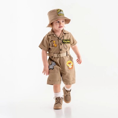Personalized Safari Outfit for Baby & Toddler Halloween Kids Costume Birthday Gift