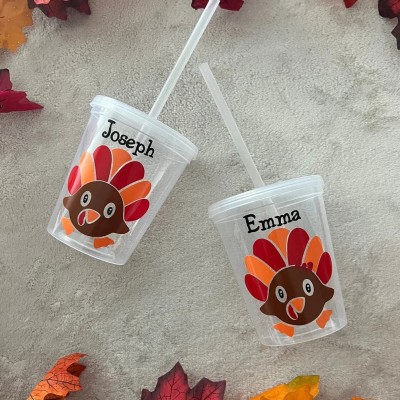 Personalized Thanksgiving Fall Kids Cup Party Favors
