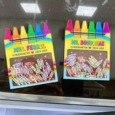 Custom Teacher Crayon Magnet Teacher Appreciation Gifts From Student