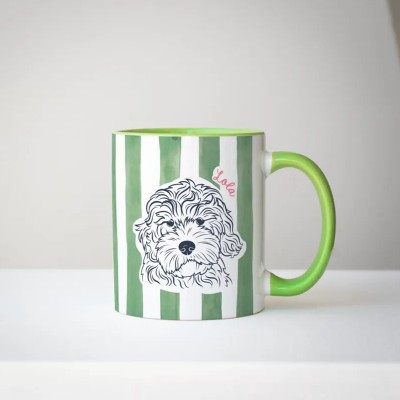 Custom Pet Mug Dog Cat Drawing Portrait For Pet Lover Gift