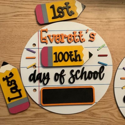 1st Day Last Day of School Prop Interchangeable School Milestones Back to School Sign Kit
