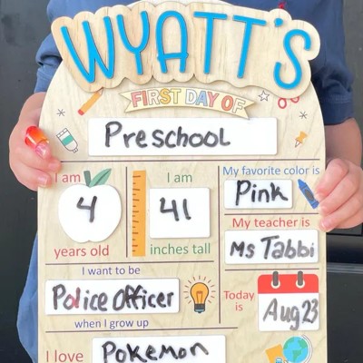 Custom First Day Of School Sign Last Day of School Sign Reusable Back to School Photo Prop