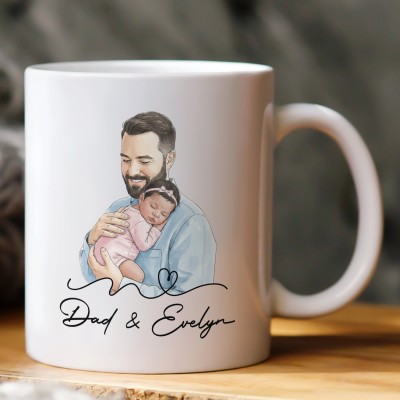 Best Dad Ever Custom Baby Photo Retro Mug Perfect Father's Day Gift