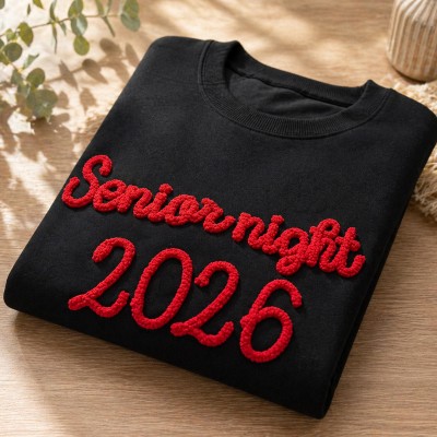Custom Chenille Embroidered Team Spirit Shirt Sweatshirt For Game Day Gift