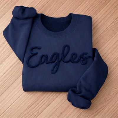 Custom Chenille Embroidered Team Spirit Shirt Sweatshirt For Game Day Gift