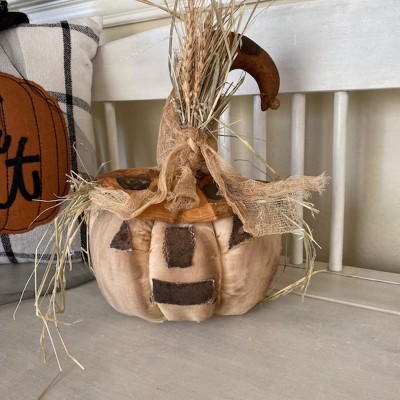Primitive Fall Halloween Pumpkin Scarecrow Sitter