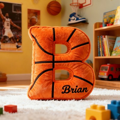Personalized Basketball Letter Pillow With Name For Game Lovers Christmas Gift