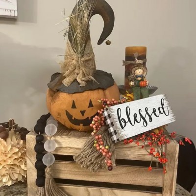 Primitive Fall Halloween Pumpkin Sitter