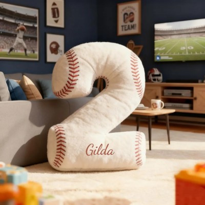 Personalized Baseball Letter Pillow With Name For Game Day Lovers Christmas Gift
