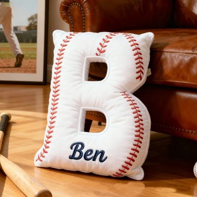 Personalized Baseball Letter Pillow With Name For Game Day Lovers Christmas Gift