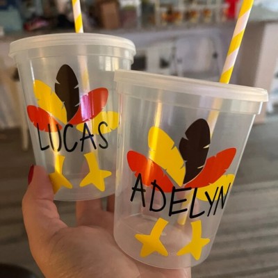 Personalized Thanksgiving Fall Kids Cup Party Favors