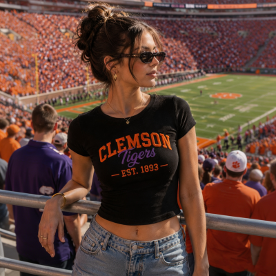Personalized Embroidered Baby Tee Custom Game Day Spirit Shirt College Team Cami