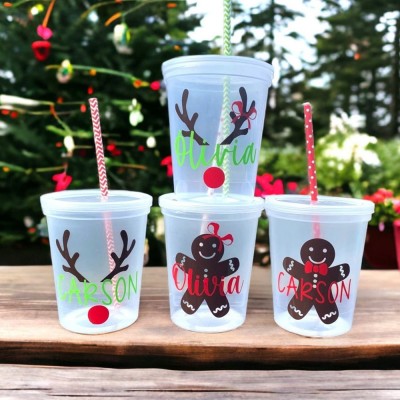 Personalized Christmas Kids Cup Party Favors