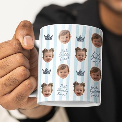 Best Dad Ever Custom Baby Photo Retro Mug Perfect Father's Day Gift