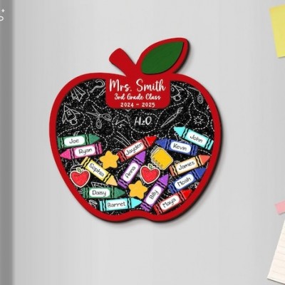 Personalized Teacher Apple Magnet Teacher Appreciation Gifts From Student