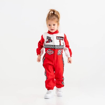 Personalized Kids Racing Jumpsuit for Baby & Toddler Halloween Costume Birthday Gift