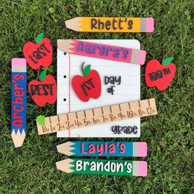 1st Day Last Day of School Prop Interchangeable School Milestones Back to School Sign Kit