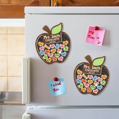 Personalized Teacher Apple Magnet Teacher Appreciation Gifts From Student