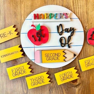 Personalized 1st Day Last Day of School Prop Interchangeable Back to School Sign Kit