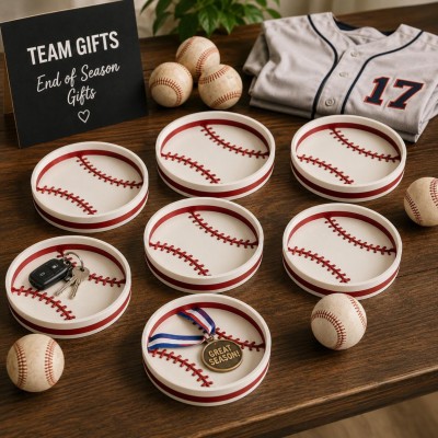 Baseball Catchall Tray Tray Sports Desk Organizer Sports Fan Gift