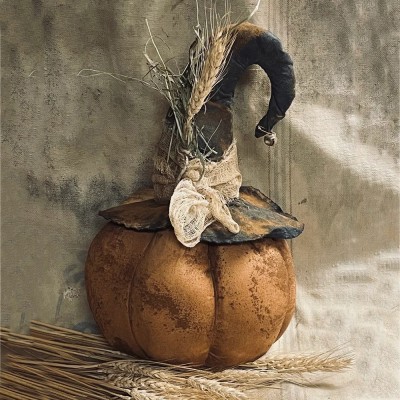 Primitive Fall Halloween Pumpkin Scarecrow Sitter