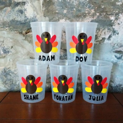 Personalized Thanksgiving Fall Kids Cup Party Favors