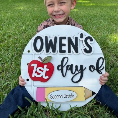 1st Day Last Day of School Prop Interchangeable School Milestones Back to School Sign Kit