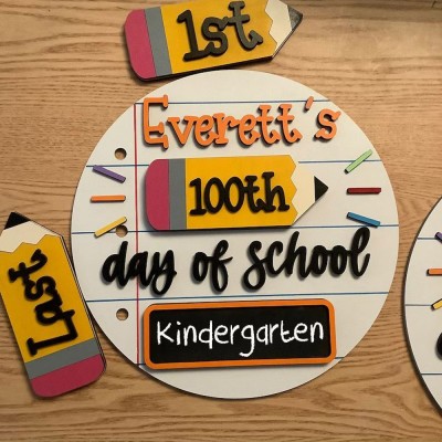 1st Day Last Day of School Prop Interchangeable School Milestones Back to School Sign Kit