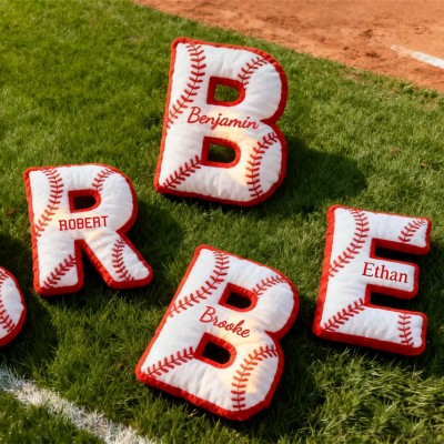 Personalized Baseball Letter Pillow With Name For Game Day Lovers Christmas Gift