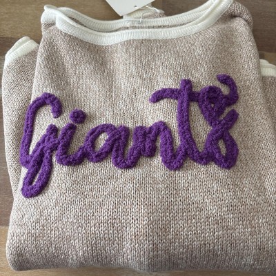 Personalized Chenille Name Sweater Custom Game Day Spirit Top Lightweight Embroidered Gift
