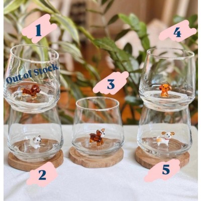 Tiny Dog Wine Glasses Stemless Glasses for Wine Water Beverages Unique Gift & Decor for Her