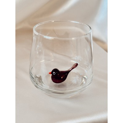 Bird Murano Wine Glass Bird Figurine Cup Colorful Birds Drinking Glass Animal Wine Glass