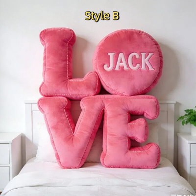 Personalized Couple's Letter Pillow Sets with Photo for Valentine's Day Gifts