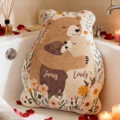 Personalized Bear Pillow Custom Name Plush Gift Mother's Day Gift For Mom Grandma
