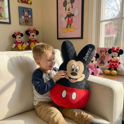 Custom Name Pillow Personalized Easter Bunny Family Plush Pillow Easter Basket Gift Kids Cartoon Pillow Gift for Boy or Girl